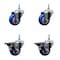 Service Caster 3 Inch Blue Polyurethane 38 Inch Threaded Stem Caster Set 2 Brakes SCC SCC-TS20S314-PPUB-BLUE-381615-2-PLB2 - alternate 1